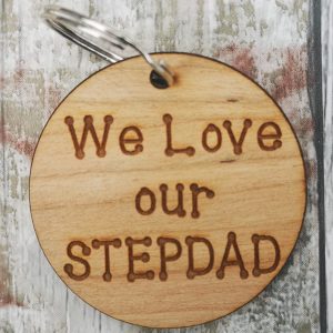 We Love Our Stepdad Circle Keyring