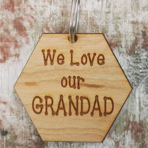 We Love Our Grandad Hexagon Keyring