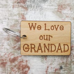 We Love Grandad Rectangle Keyring
