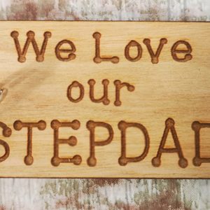 We Love Stepdad Rectangle Keyring