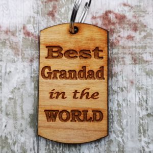 Best Grandad Keyring Wood Gift