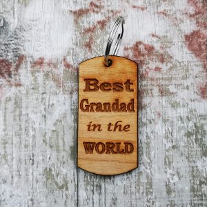 Best Grandad Keyring Wood Gift