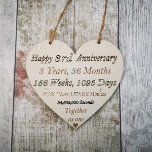 3rd Anniversary Heart - Weeks Months Days