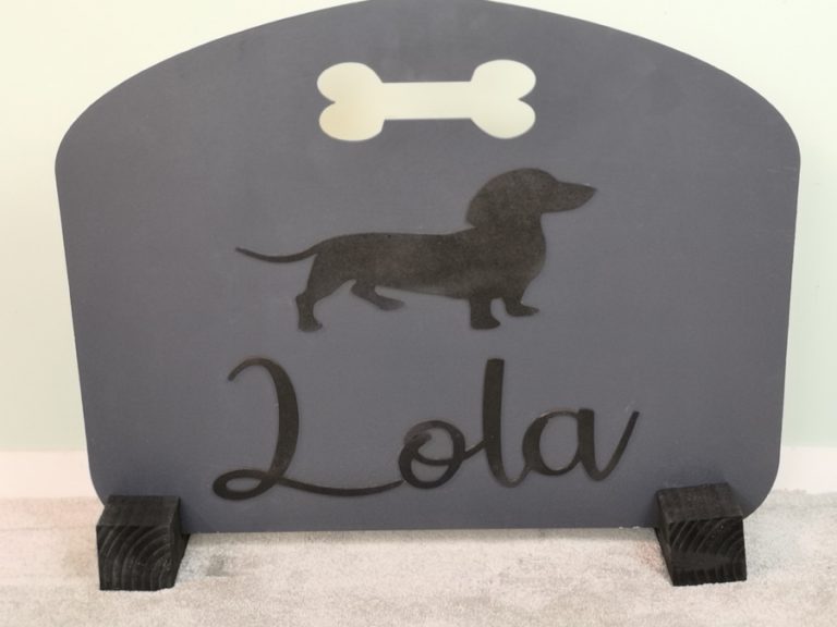 Personalised Sausage Dachshund Dog Stair Gate MadeAt94