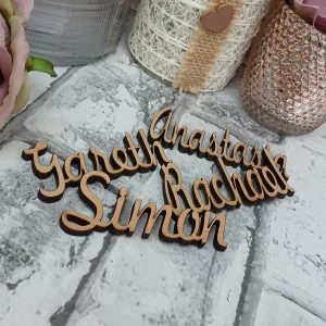wedding wooden place name